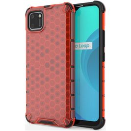 Mobigear Honeycomb Realme C11 (2020) Hoesje Hardcase Backcover Shockproof - Rood