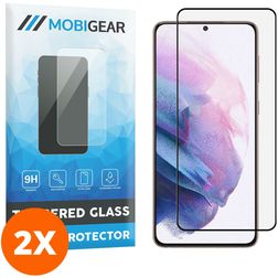 Mobigear Premium Samsung Galaxy S21 Plus Glazen Screenprotector - Case Friendly - Zwart (2-Pack)