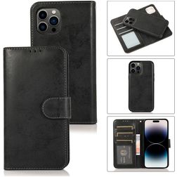 Mobigear Wallet iPhone 15 Pro Hoesje Uitneembare 2in1 Bookcase Portemonnee - Zwart