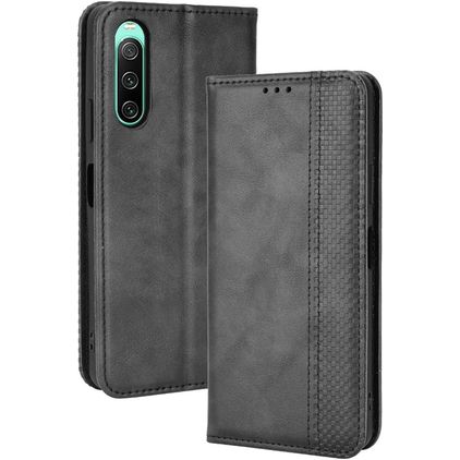 Mobigear Sensation Sony Xperia 10 IV Hoesje Bookcase Portemonnee - Zwart