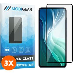 Mobigear Premium Xiaomi Mi 11i Glazen Screenprotector - Case Friendly - Zwart (3-Pack)