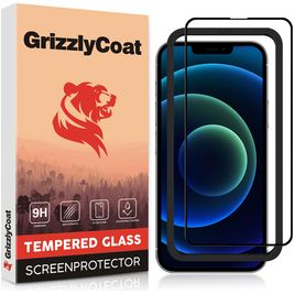 GrizzlyCoat Easy Fit iPhone 13 Glazen Screenprotector - Case Friendly + Installatie Frame - Zwart