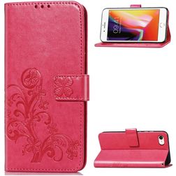 Mobigear Clover iPhone 7 Hoesje Bookcase Portemonnee - Roze