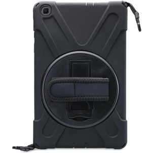 Xccess Survivor All-round Samsung Galaxy Tab S6 Lite Hoes Hard Kunststof,Siliconen Backcover + Schouderband + Standaard - Zwart
