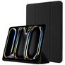 Mobigear Tri-Fold Gel iPad Pro 11 Inch (2024) Hoes TPU,Kunstleer Bookcase + Stylus Houder - Zwart
