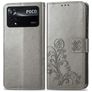 Mobigear Clover POCO X4 Pro 5G Hoesje Bookcase Portemonnee - Grijs