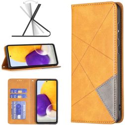 Mobigear Rhombus Slim Samsung Galaxy A73 Hoesje Bookcase - Cognac