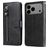 Mobigear Zipper iPhone 17 Pro Max Hoesje Bookcase Portemonnee - Zwart
