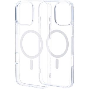 Mobiparts Hardcover Doorzichtig iPhone 16 Pro Max MagSafe Hoesje Hardcase Backcover - Transparant