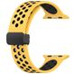 Mobigear Sport Plus Mag Siliconen Apple Watch Bandje Magneetsluiting - 42/41/40/38 mm - Zwart / Geel