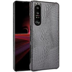 Mobigear Croco Sony Xperia 1 III Hoesje Hardcase Backcover - Zwart