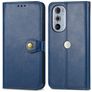 Mobigear Snap Button Motorola Edge 30 Pro Hoesje Bookcase Portemonnee - Blauw