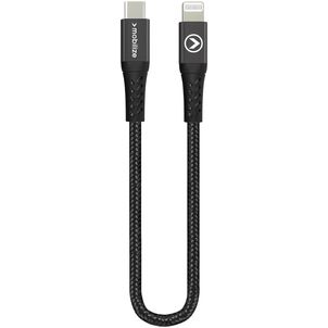 Mobilize Strong Nylon USB-C naar Apple Lightning Kabel 0.2 Meter - Zwart