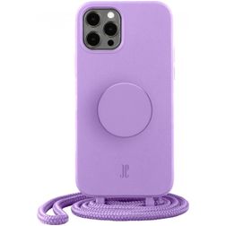 Just Elegance PopGrip iPhone 14 Pro Max Flexibel TPU Hoesje met koord - lavender