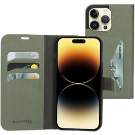 Mobiparts Classic Wallet iPhone 14 Pro Max Hoesje Bookcase Portemonnee - Stone Green