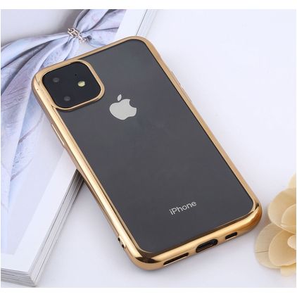 Mobigear Royal iPhone 11 Pro Max Hoesje Flexibel TPU Backcover - Transparant / Goud