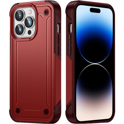 Mobigear Slim Armor iPhone 14 Pro Hoesje Hardcase Backcover Shockproof - Rood