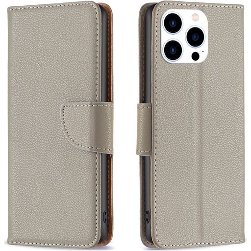 Mobigear Excellent iPhone 16 Pro Max Hoesje Bookcase Portemonnee - Grijs