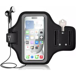Mobigear Go Active Telefoonhouder Hardlopen Motorola Moto G100 Sport Hoesje Neopreen Sportarmband - Zwart