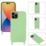 Mobigear Lanyard iPhone 14 Pro Siliconen Hoesje met koord - Groen