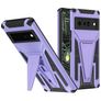 Mobigear Armor Stand Google Pixel 6 Pro Hoesje Hardcase Backcover Shockproof met Standaard - Paars