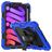 Mobigear SureGrip Xtreme iPad Mini 6 (2021) Hoes Hard Kunststof,Siliconen Backcover + Stylus Houder + Schouderband + Standaard - Zwart / Donkerblauw