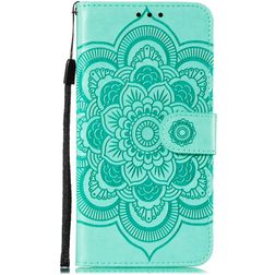 Mobigear Mandala Motorola Moto E6s (2020) Hoesje Bookcase Portemonnee - Turquoise