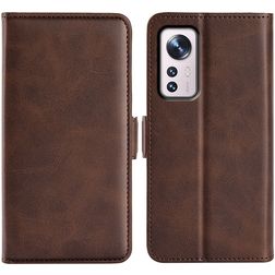 Mobigear Slim Magnet Xiaomi 12 Pro Hoesje Bookcase Portemonnee - Bruin