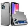 Mobigear Card iPhone 14 Pro Hoesje Hardcase Backcover Shockproof met Pasjeshouder - Grijs