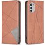 Mobigear Rhombus Slim Motorola Moto E32s Hoesje Bookcase - Bruin