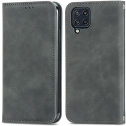 Mobigear Retro Slim Samsung Galaxy M32 4G Hoesje Bookcase Portemonnee - Grijs