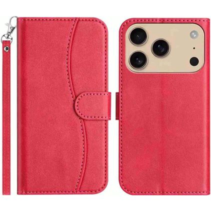Mobigear S Line iPhone 17 Pro Max Hoesje Bookcase Portemonnee - Rood