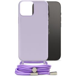 Mobilize Lanyard Gelly iPhone 14 Pro Flexibel TPU Hoesje met koord - Pastel Purple