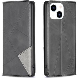 Mobigear Rhombus Slim iPhone 15 Hoesje Bookcase - Zwart