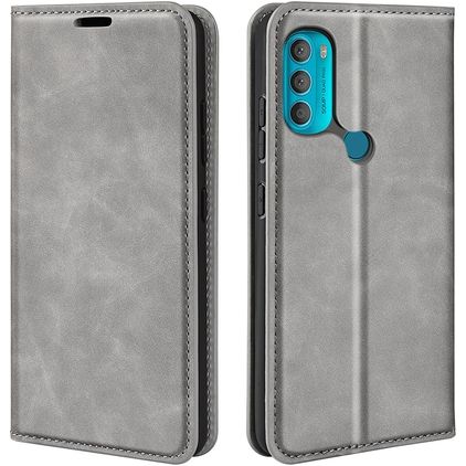 Mobigear Retro Slim Motorola Moto G71 5G Hoesje Bookcase Portemonnee - Grijs