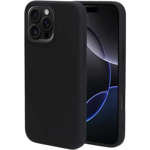 Mobiparts iPhone 16 Pro Max Siliconen Hoesje Backcover - Zwart