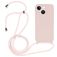 Mobigear Lanyard iPhone 14 Siliconen Hoesje met koord - Sand Pink