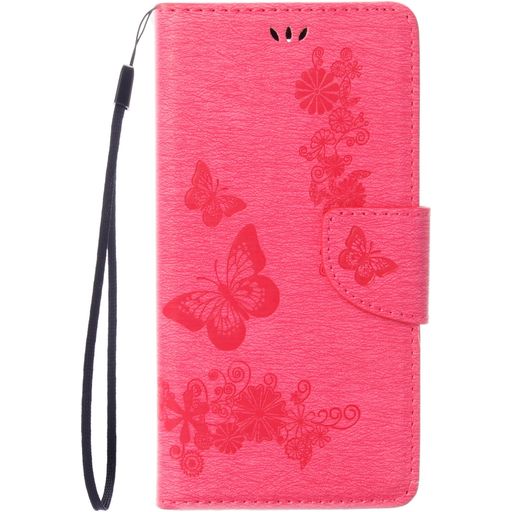 Mobigear Butterfly iPhone SE (2020) Hoesje Bookcase Portemonnee - Magenta