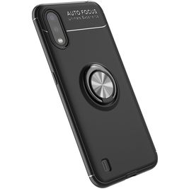 Mobigear Armor Ring Samsung Galaxy A01 Hoesje Flexibel TPU Backcover Shockproof met Ringhouder - Zwart