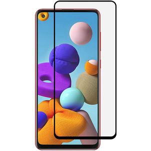 Mobigear Premium Samsung Galaxy A21s Glazen Screenprotector - Case Friendly - Zwart
