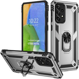 Mobigear Armor Ring Samsung Galaxy A73 Hoesje Hardcase Backcover Shockproof met Ringhouder - Zilver