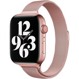 Mobigear Slim Loop Milanese Apple Watch Bandje Magneetsluiting - 49/46/45/44 mm - Roségoud