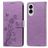 Mobigear Flowers Samsung Galaxy S25 Edge Hoesje Bookcase Portemonnee - Paars