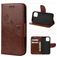 Mobigear Flowers iPhone 12 Mini Hoesje Bookcase Portemonnee - Bruin
