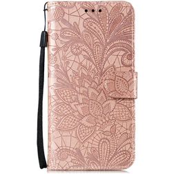 Mobigear Wallet Book Case Pressed Flowers Rose Gold Samsung Galaxy M51