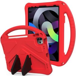 Mobigear AeroArmor iPad 11 (2025) Kinder Tablethoes met Handvat + Stylus Houder - Rood