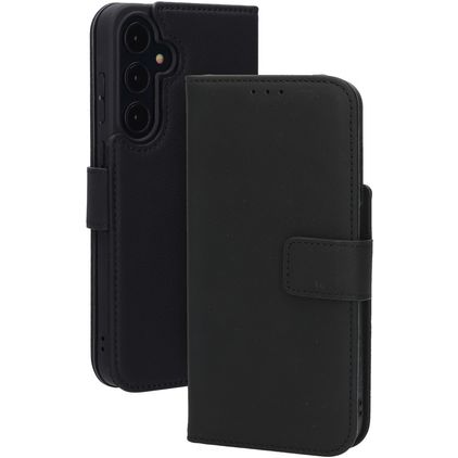 Mobiparts Wallet Samsung Galaxy A35 Hoesje Echt Leer Bookcase Portemonnee - Zwart