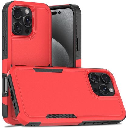 Mobigear Heavy Armor iPhone 16 Pro Max Hoesje Hardcase Backcover Shockproof - Rood