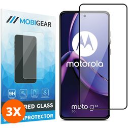 Mobigear Premium Motorola Moto G84 Glazen Screenprotector - Case Friendly - Zwart (3-Pack)