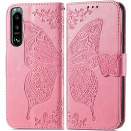 Mobigear Butterfly Sony Xperia 5 IV Hoesje Bookcase Portemonnee - Roze